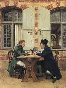 Jean-Louis-Ernest Meissonier The Card Players oil painting on canvas